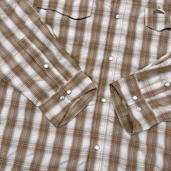 Simms Fishing Shirt Mens Size 3XL Tan Plaid Snap Button Down Outdoors Vented - Picture 5 of 11